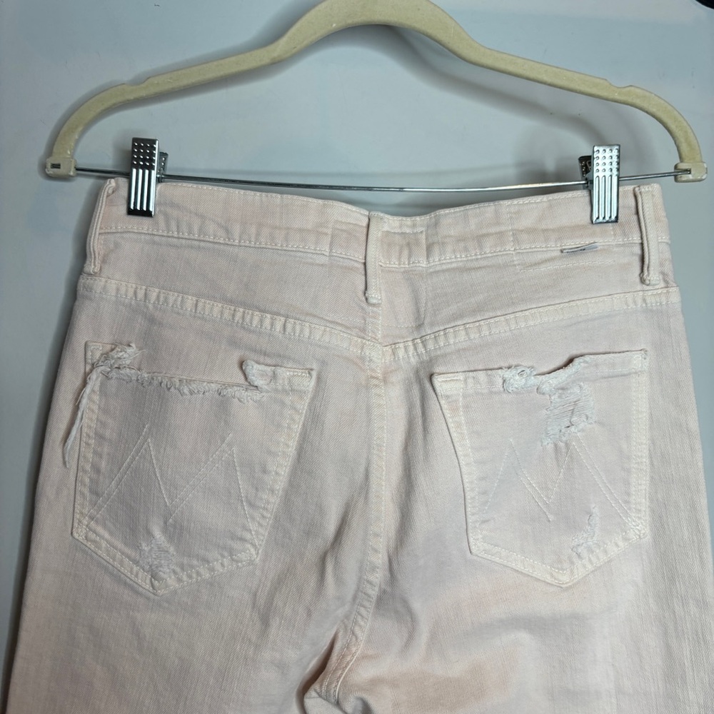 Mother The Rascal Ankle Jeans 27 Soft Pink High Rise Distressed - Picture 6 of 10